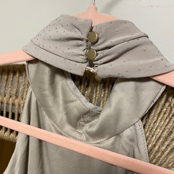 Le Chateau Tan Sparkly Mini Dress - Picture 4 of 5